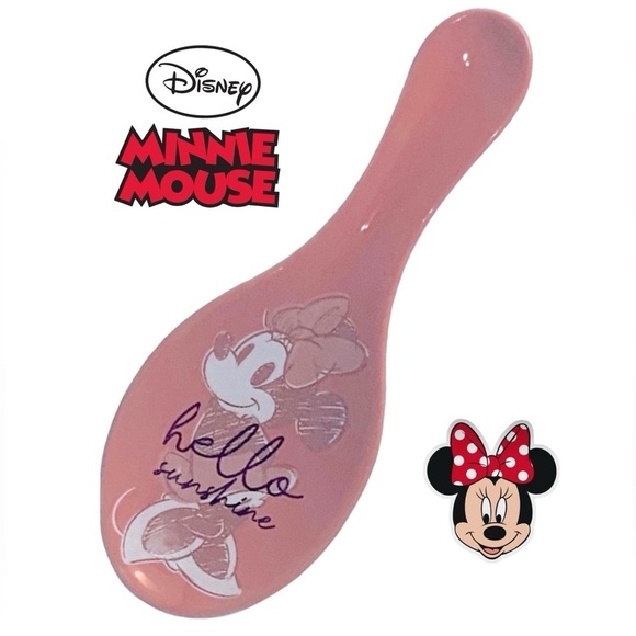 Disney Minnie Mouse Spoon Rest Ceramic Hello Sunshine NWT Mid Century Pink Coral - Picture 1 of 16